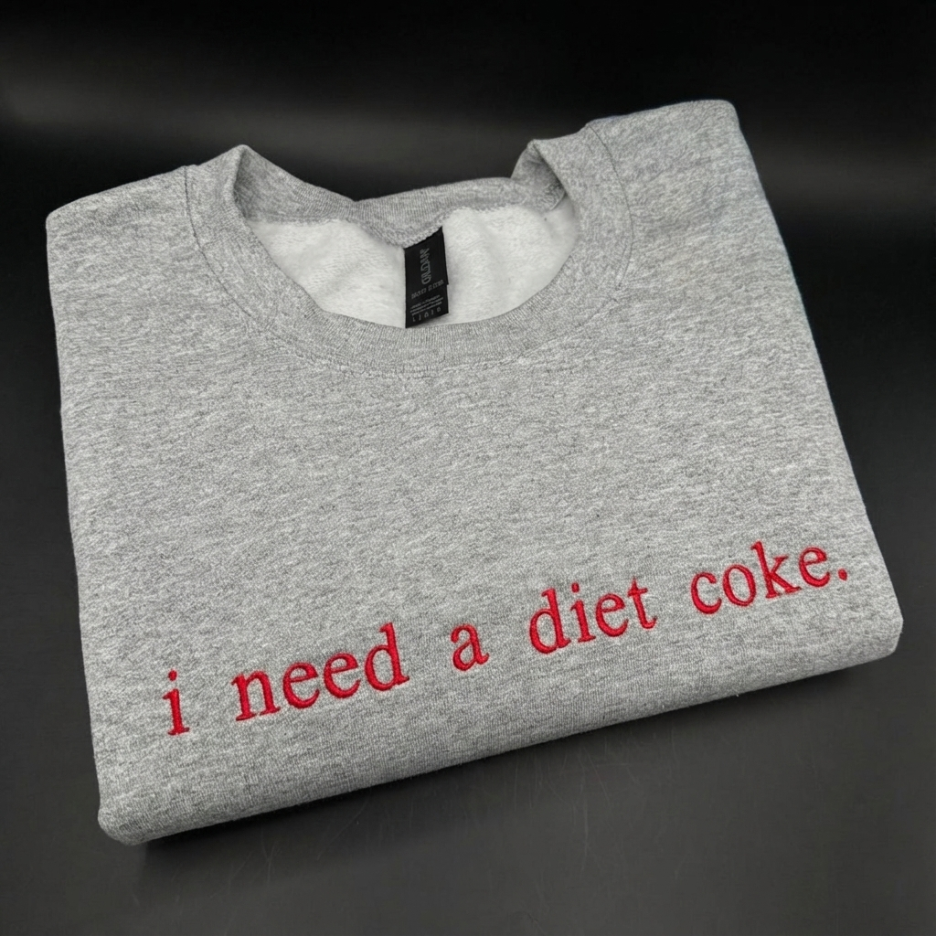 Personalized Embroidered Crewneck, Custom Text Sweatshirt, Minimal Custom Embroidery