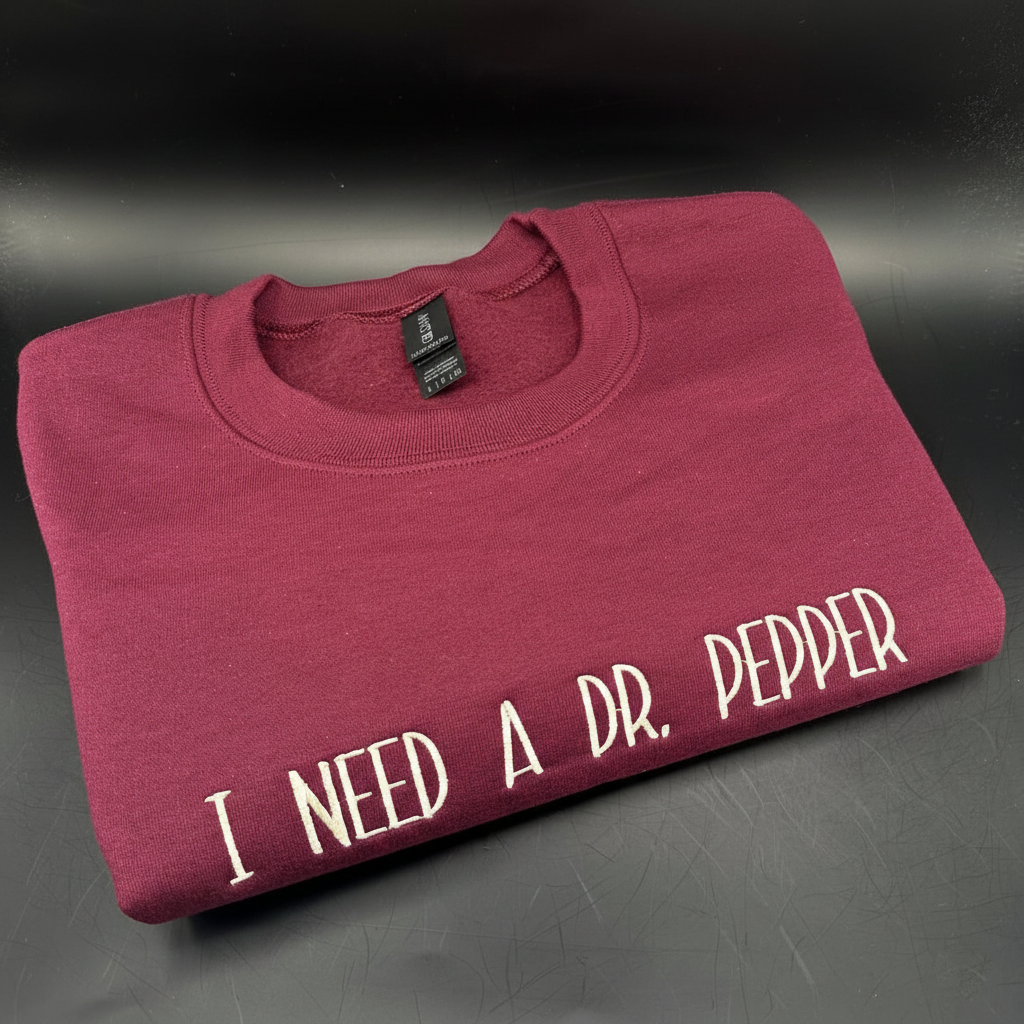 Personalized Embroidered Crewneck, Custom Text Sweatshirt, Minimal Custom Embroidery