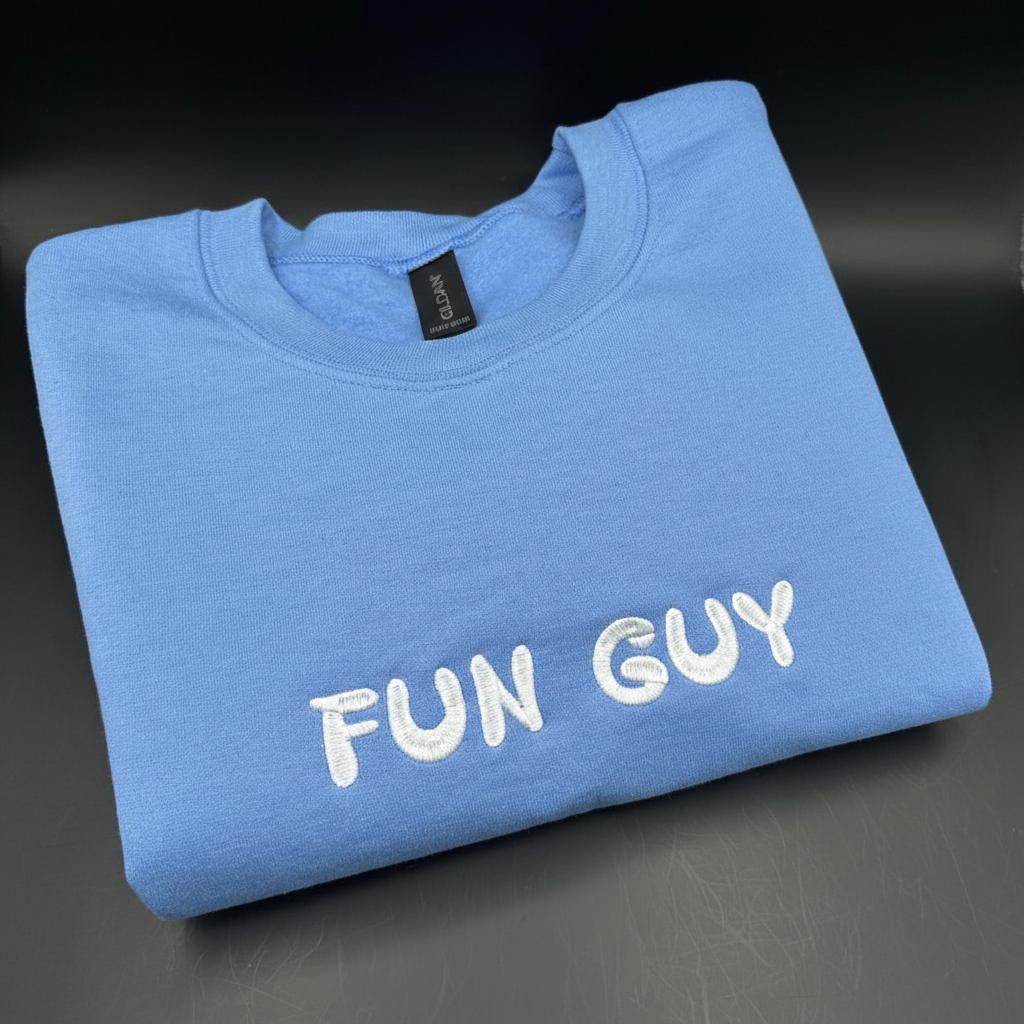 Personalized Embroidered Crewneck, Custom Text Sweatshirt, Minimal Custom Embroidery