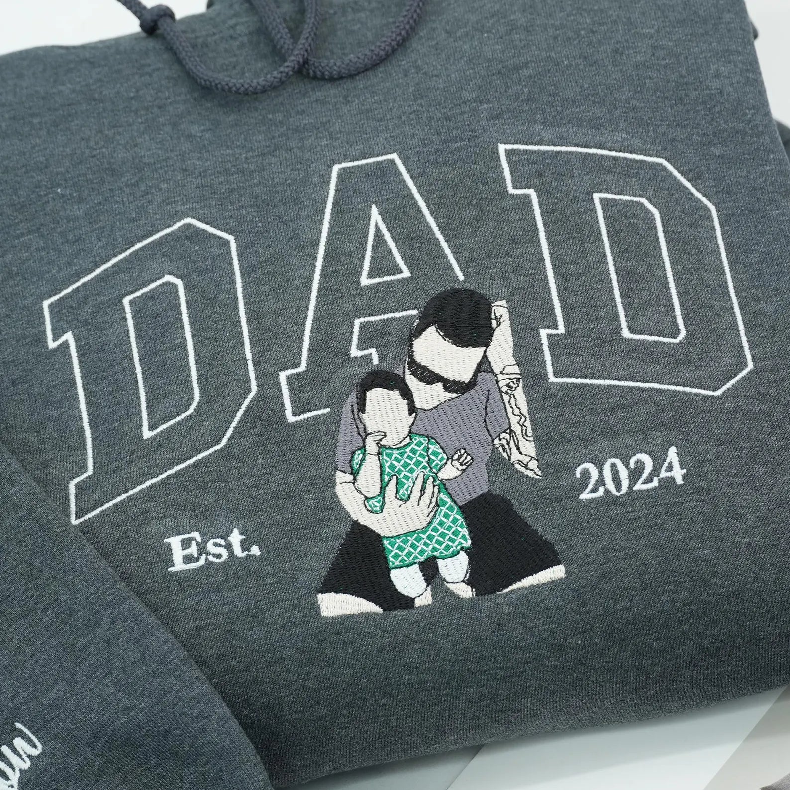 Custom Dad Photo Embroidered Shirt, Personalized Father’s Day Sweatshirt Gift for Husband