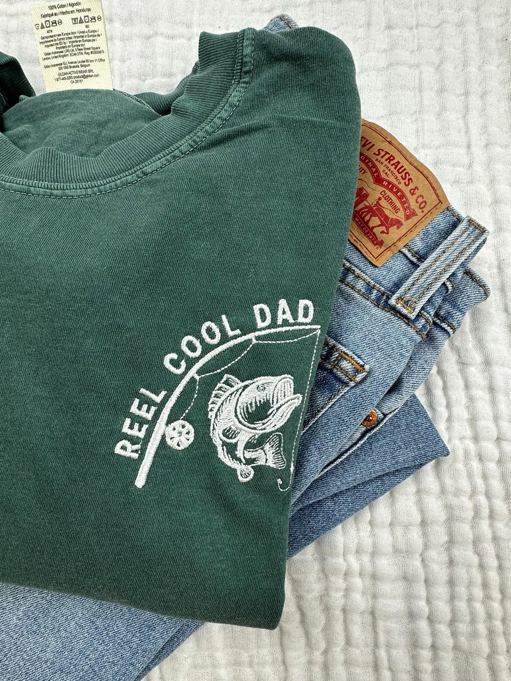 Reel Cool Dad Embroidered Shirt, Fishing Dad Father’s Day Gift