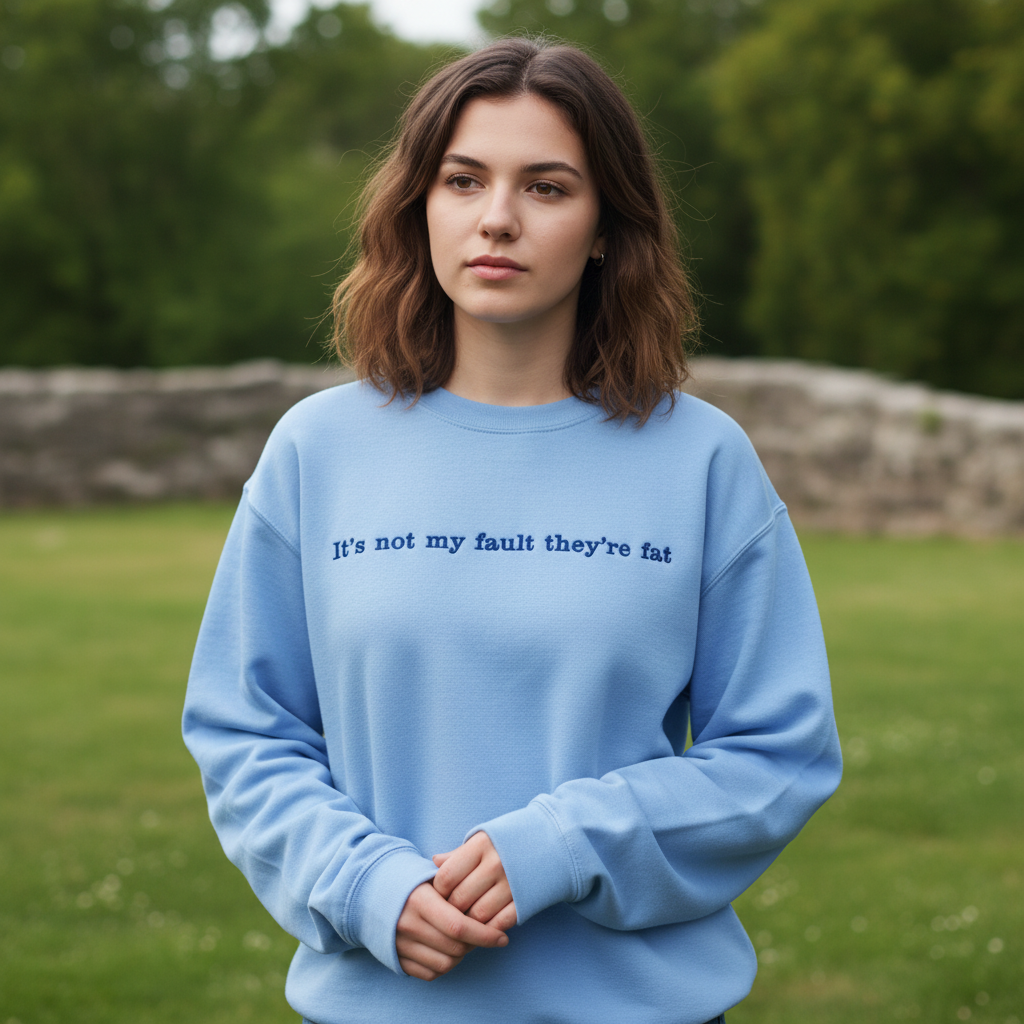 Personalized Embroidered Crewneck, Custom Text Sweatshirt, Minimal Custom Embroidery