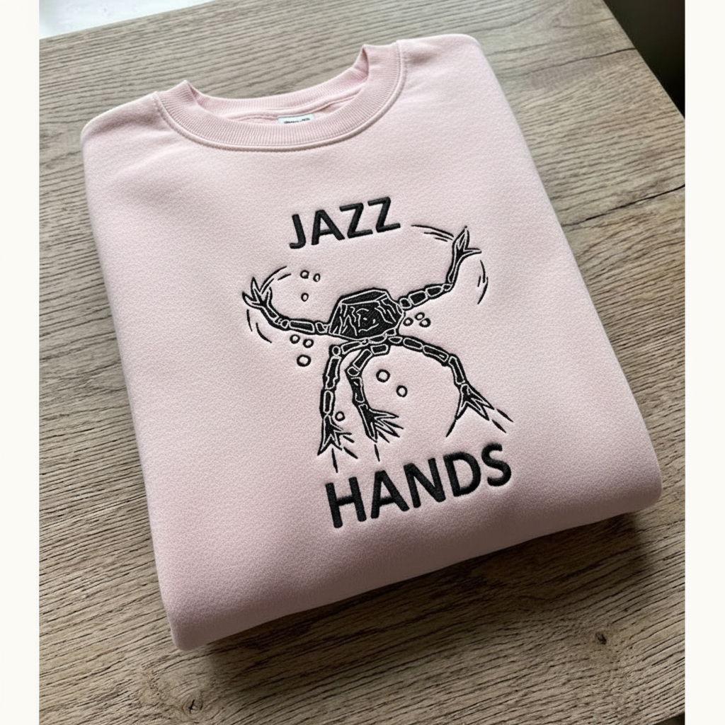Embroidered Jazz Hands Sweatshirt, Amaze Amaze Amaze Embroidered Crewneck – Project Haiil M2ry Rocky Inspired Sci-Fi Unisex Fan Shirt