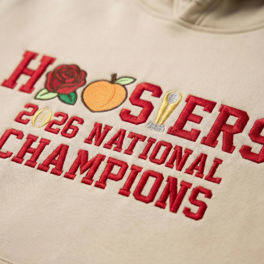 Indiana Champions 2026 Embroidered Quarter Zip Sweater, Trophy Inspired Sweatshirt, Unisex Hoosiers Pride Pullover, Indiana Fan Wear