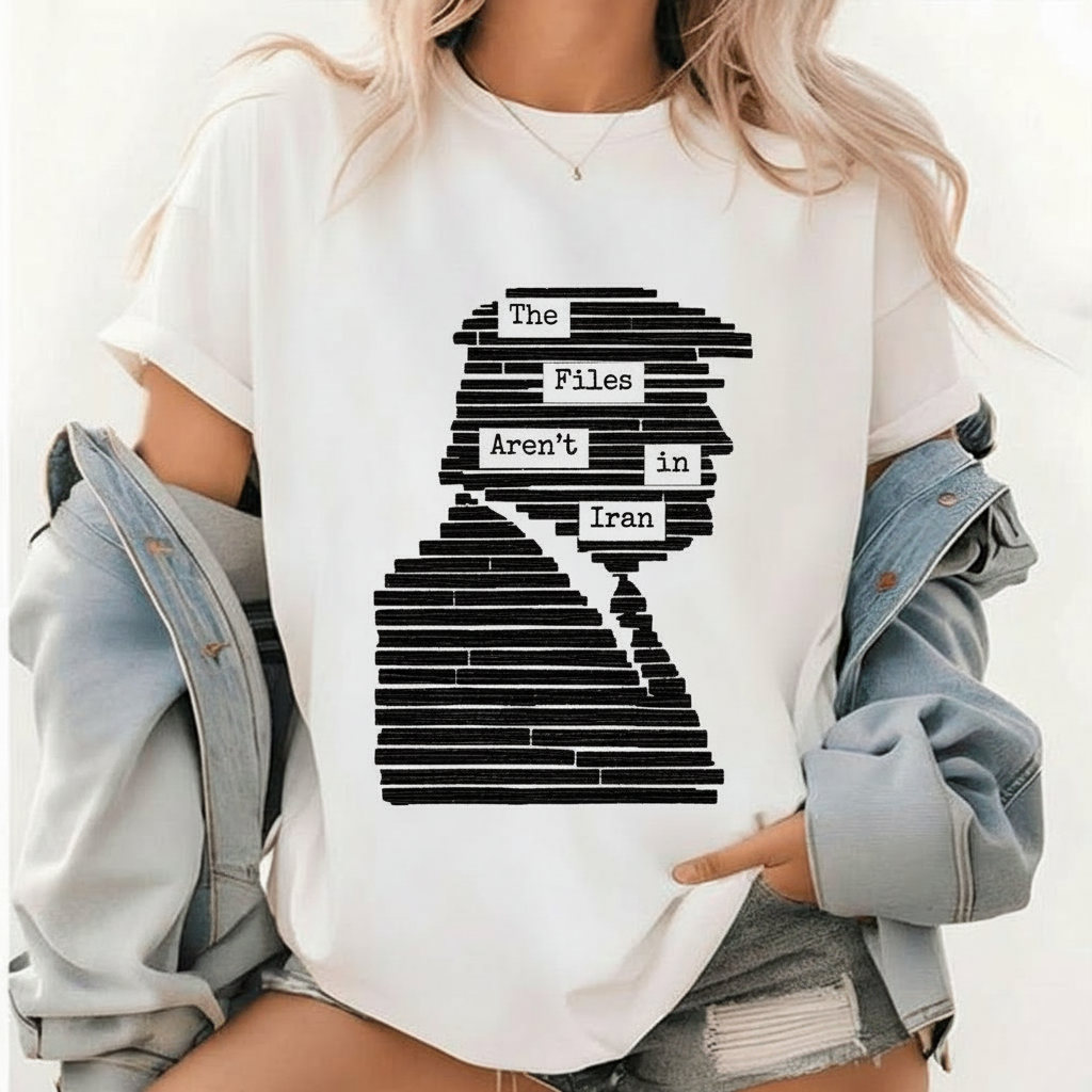Embroidered The Files Aren’t in Iran Shirt, Epstein Files Meme Tee, Viral Political Humor Sweatshirt
