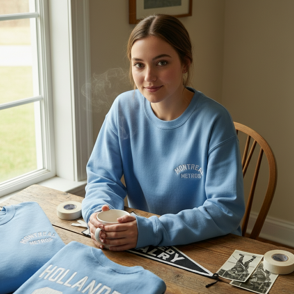 Embroidered Montreal Metros Sweatshirt  Hollander 24 Heated Rivalry Inspired Hockey Crewneck, LGBT Hockey Romance Fan Gift