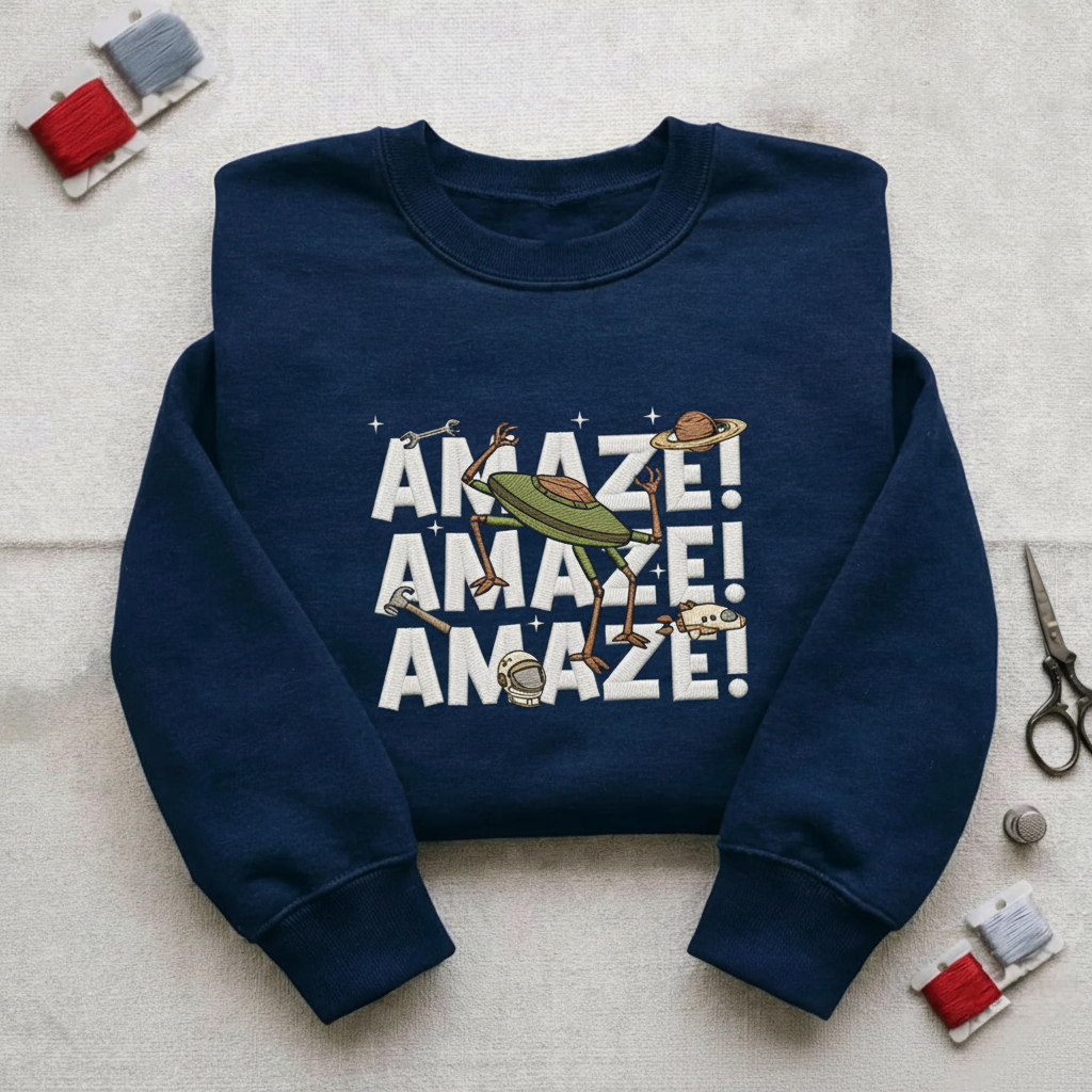 Embroidered Amaze Amaze Shirt, Project Hail Mary Rocky Inspired Sci Fi Shirt