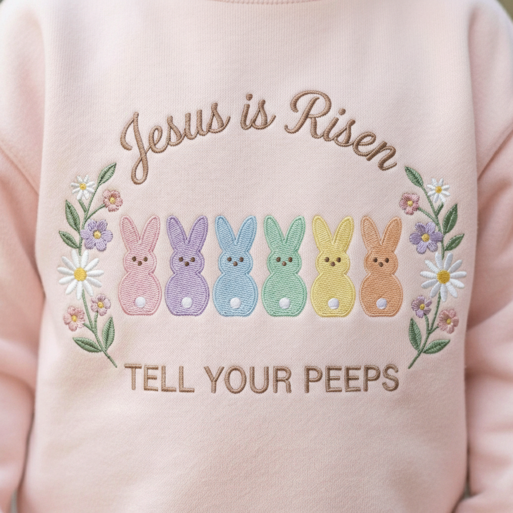 Jesus is Risen Tell Your Peeps Shirt, Easter Jesus shirt, Cute Bunny Easter Toddler shirt, Easter Girls Outfit
