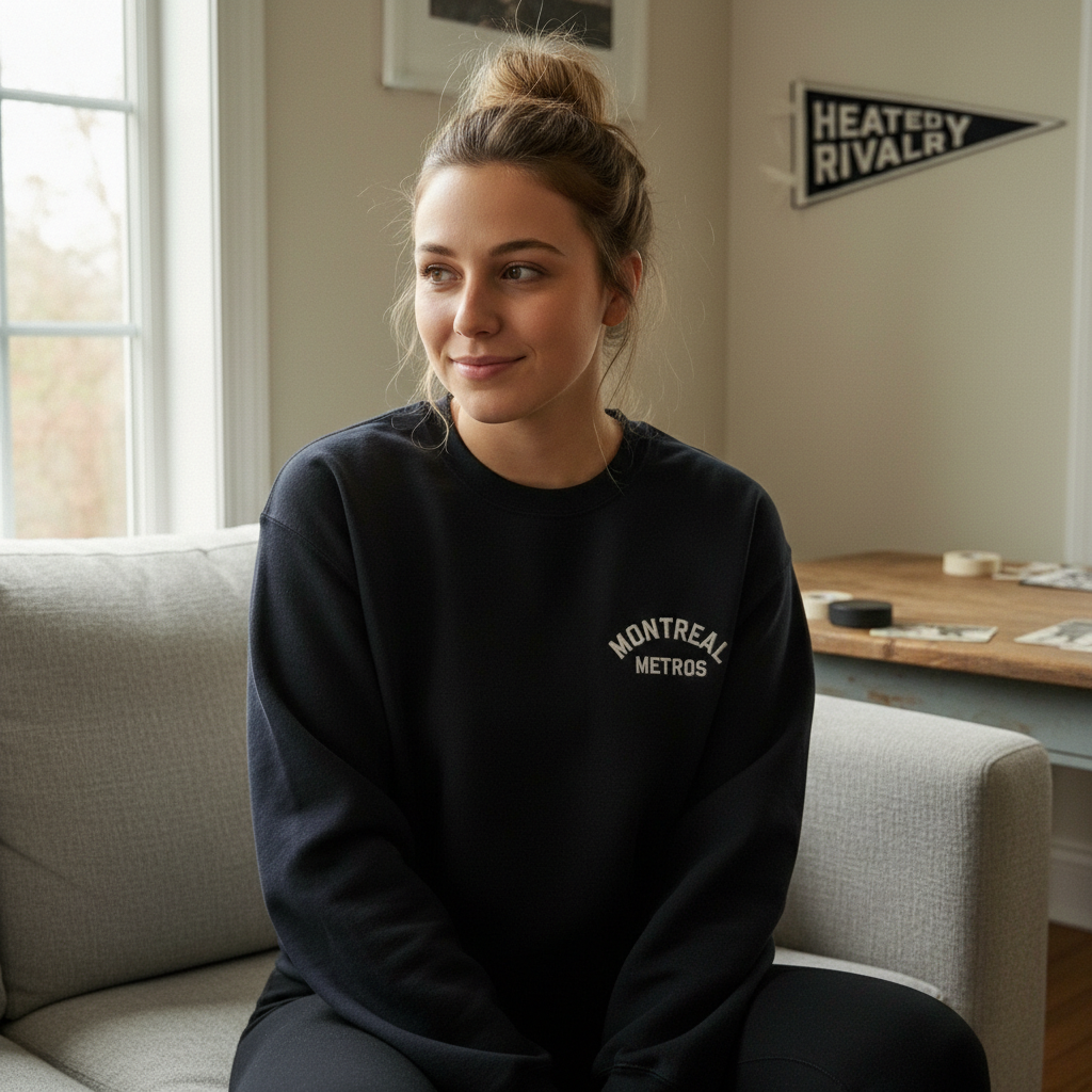 Embroidered Montreal Metros Sweatshirt – Hollander 24 Heated Rivalry Inspired Hockey Crewneck, LGBT Hockey Romance Fan Gift