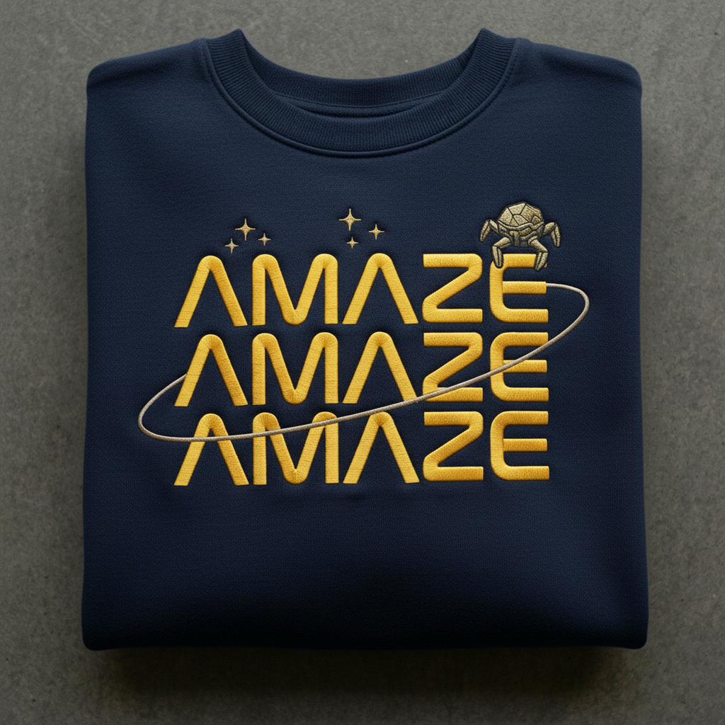 Embroidered Amaze Amaze Amaze Sweatshirt, Sci-Fi Men Tee, Funny Space Quote Shirt, Book Lovers Gift