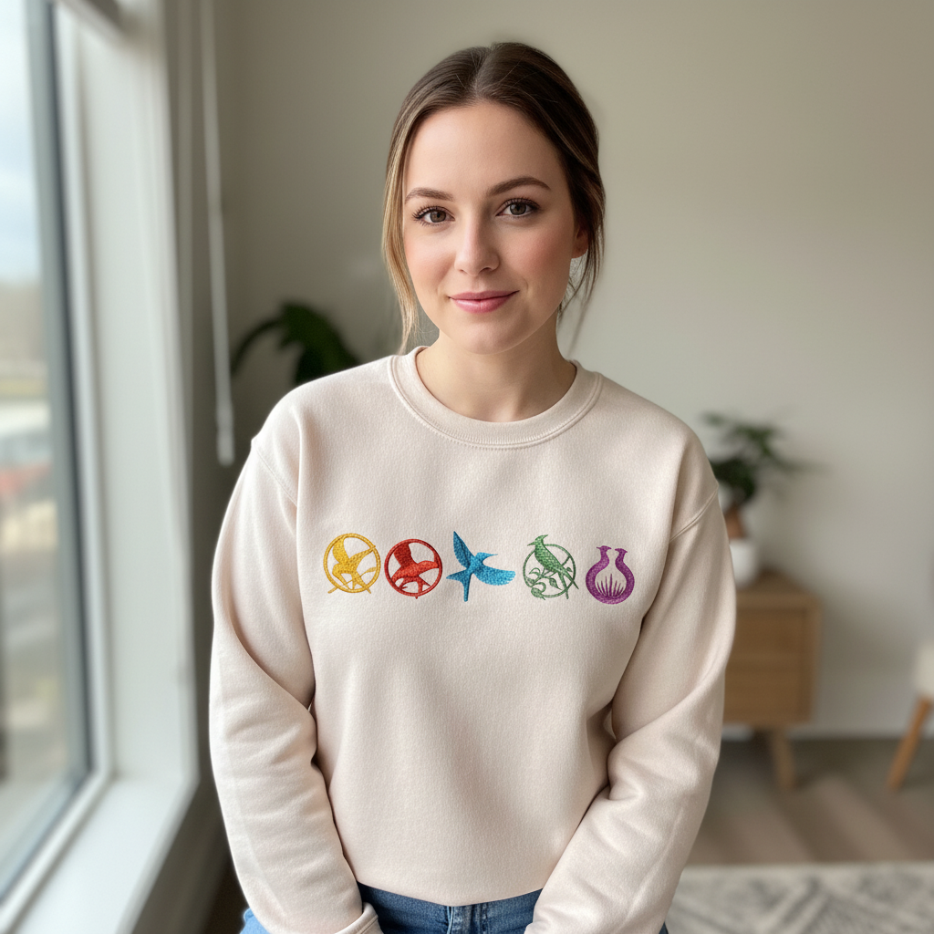 Hunger Games Embroidered Sweatshirt, May The Odds Be Ever In Your Favor, Bookish Mockingjay Shirt