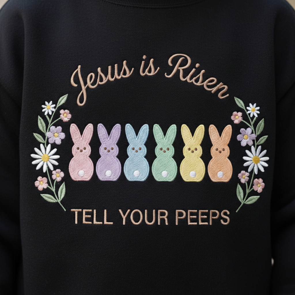 Jesus is Risen Tell Your Peeps Shirt, Easter Jesus shirt, Cute Bunny Easter Toddler shirt, Easter Girls Outfit