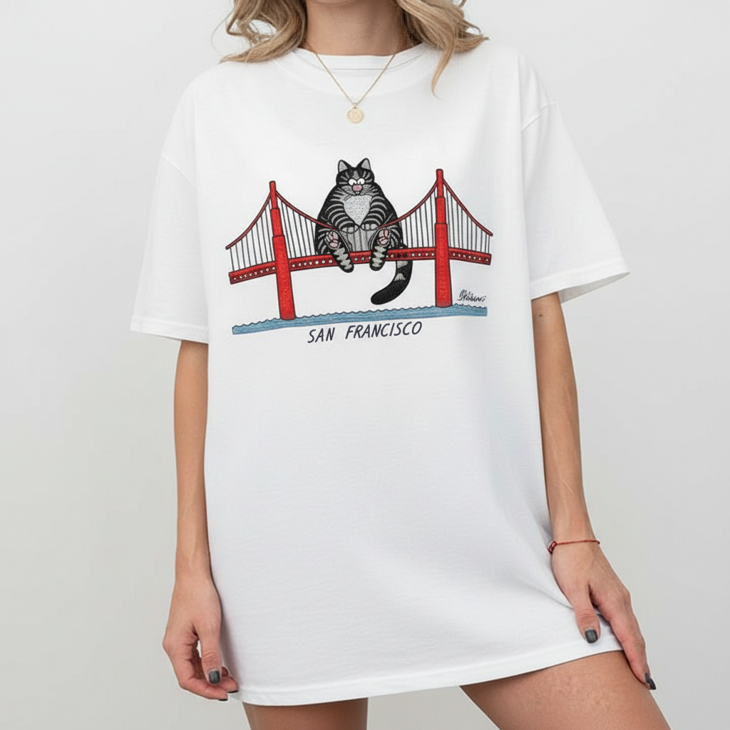 Embroidered Project Hail Mary 2026 Shirt, Ryan Gosling Inspired Tee, B. Kliban Cat Graphic, San Francisco Golden Gate Design, Sci-Fi Fan Shirt