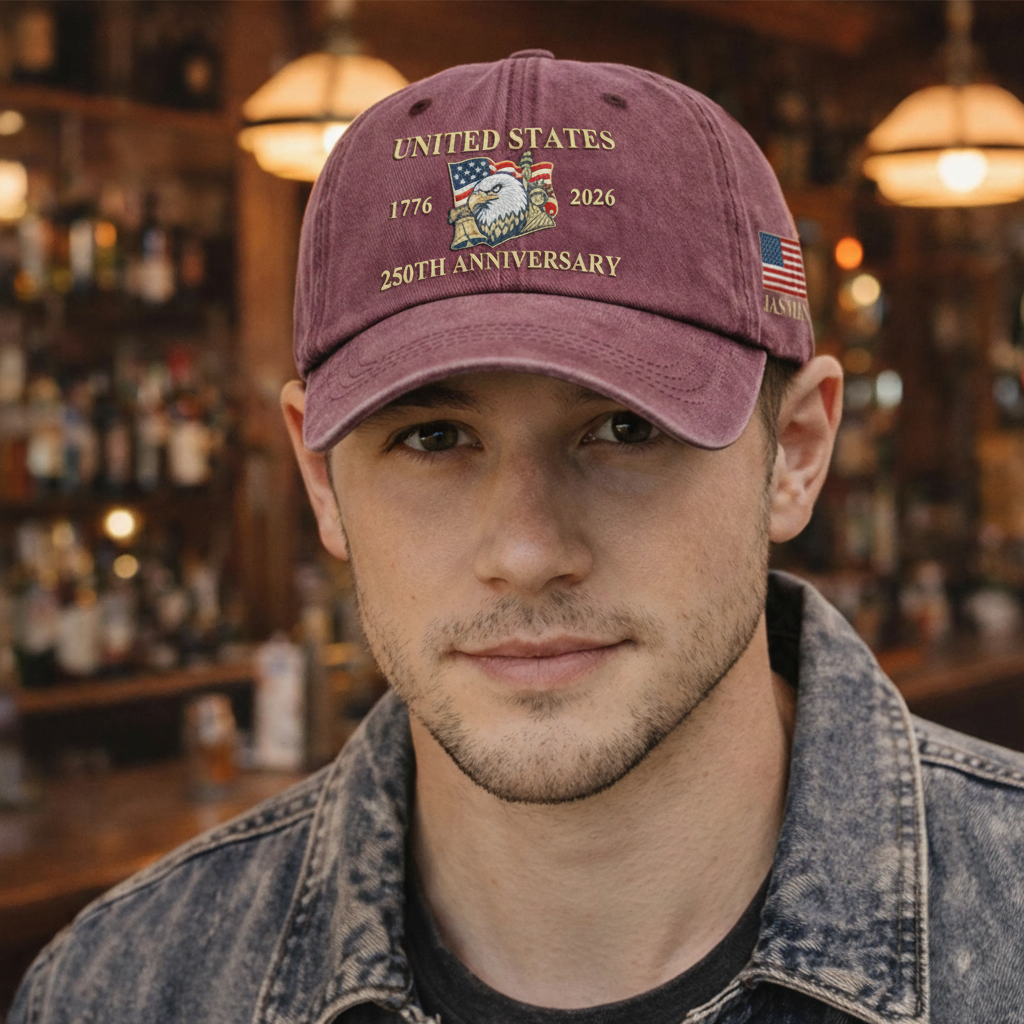 Embroidered 250th Anniversary Hat – Patriotic Eagle American 250th Hat, Independence Celebration Gift 1776–2026, Semiquincentennial Cap