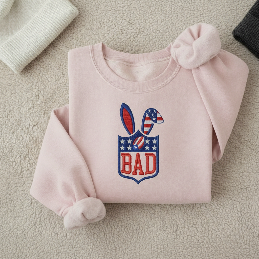Embroidered Benito Bowl Sweatshirt – Super Football Shirt, Bad Game Day Bunny Crewneck, Puerto Rico Super Bowl Fan Gift