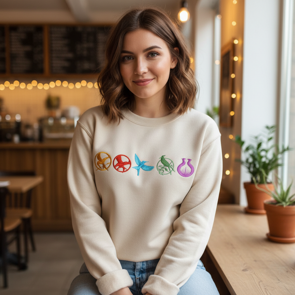 Hunger Games Embroidered Sweatshirt, May The Odds Be Ever In Your Favor, Bookish Mockingjay Shirt