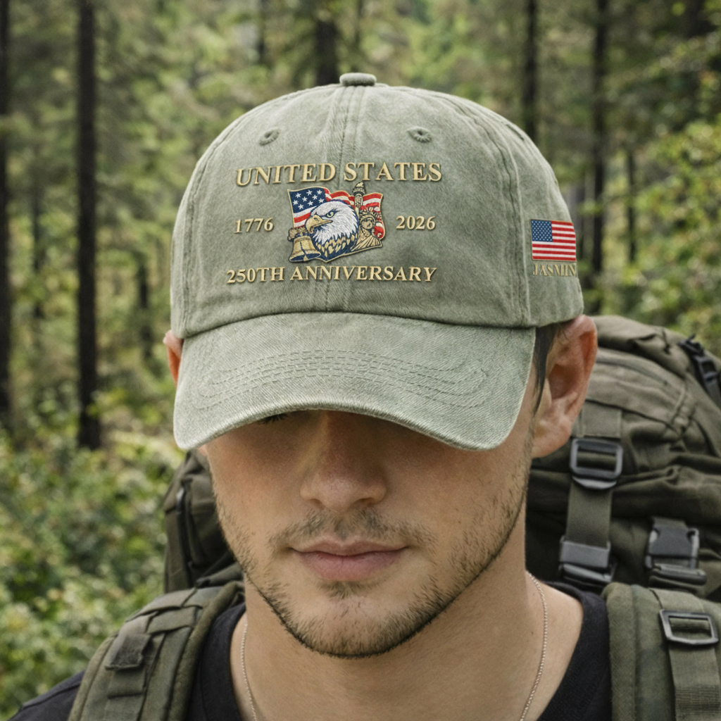 Embroidered 250th Anniversary Hat – Patriotic Eagle American 250th Hat, Independence Celebration Gift 1776–2026, Semiquincentennial Cap
