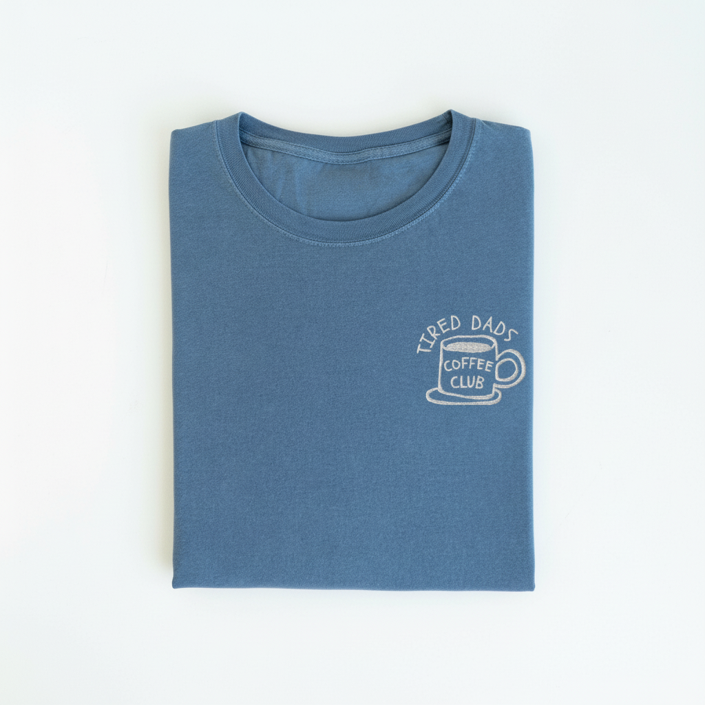 Embroidered Tired Dads Coffee Club Shirt, Funny Dad T-Shirt, New Dad Gift, Fathers Day Shirt, Coffee Lover Dad Tee, Relatable Humor Gift