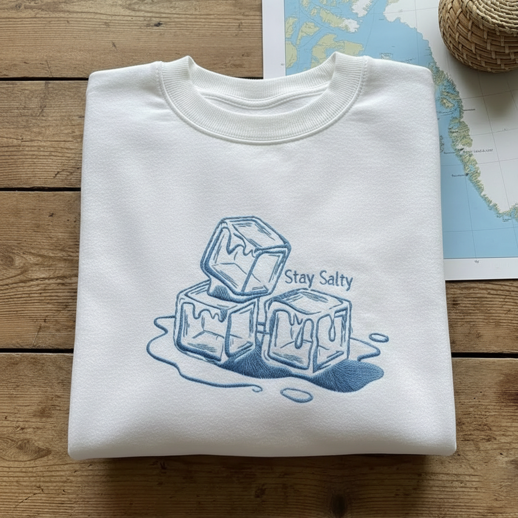 Embroidered Stay Salty Melt ICE Sweatshirt – ICE Resistance Shirt, Abolish ICE, Pro-Immigrant & Human Rights Apparel