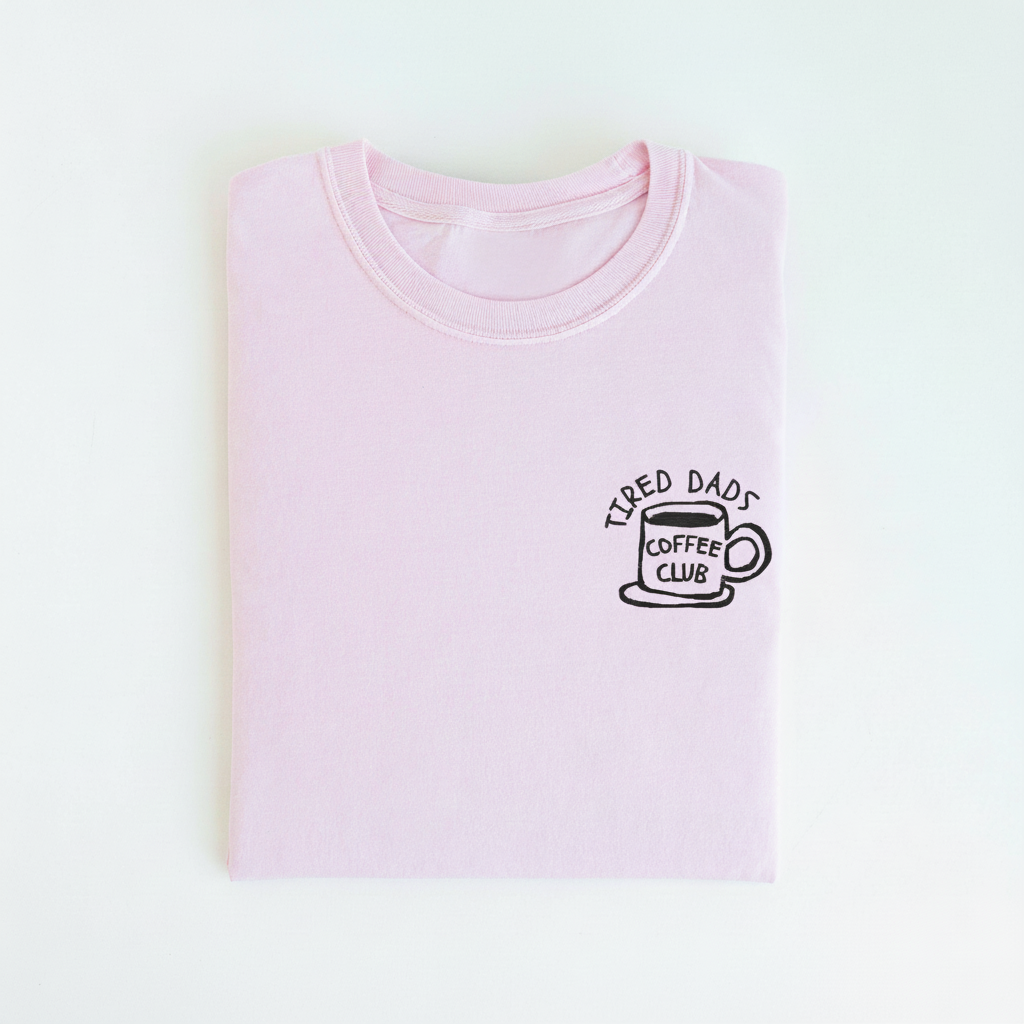 Embroidered Tired Dads Coffee Club Shirt, Funny Dad T-Shirt, New Dad Gift, Fathers Day Shirt, Coffee Lover Dad Tee, Relatable Humor Gift