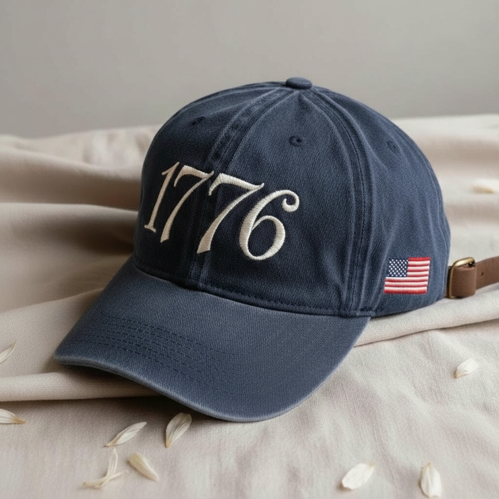 1776 Embroidered Hat, Patriotic American Flag Cap, USA Independence Day Baseball Hat