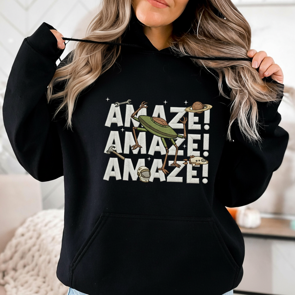 Embroidered Amaze Amaze Shirt, Project Hail Mary Rocky Inspired Sci Fi Shirt