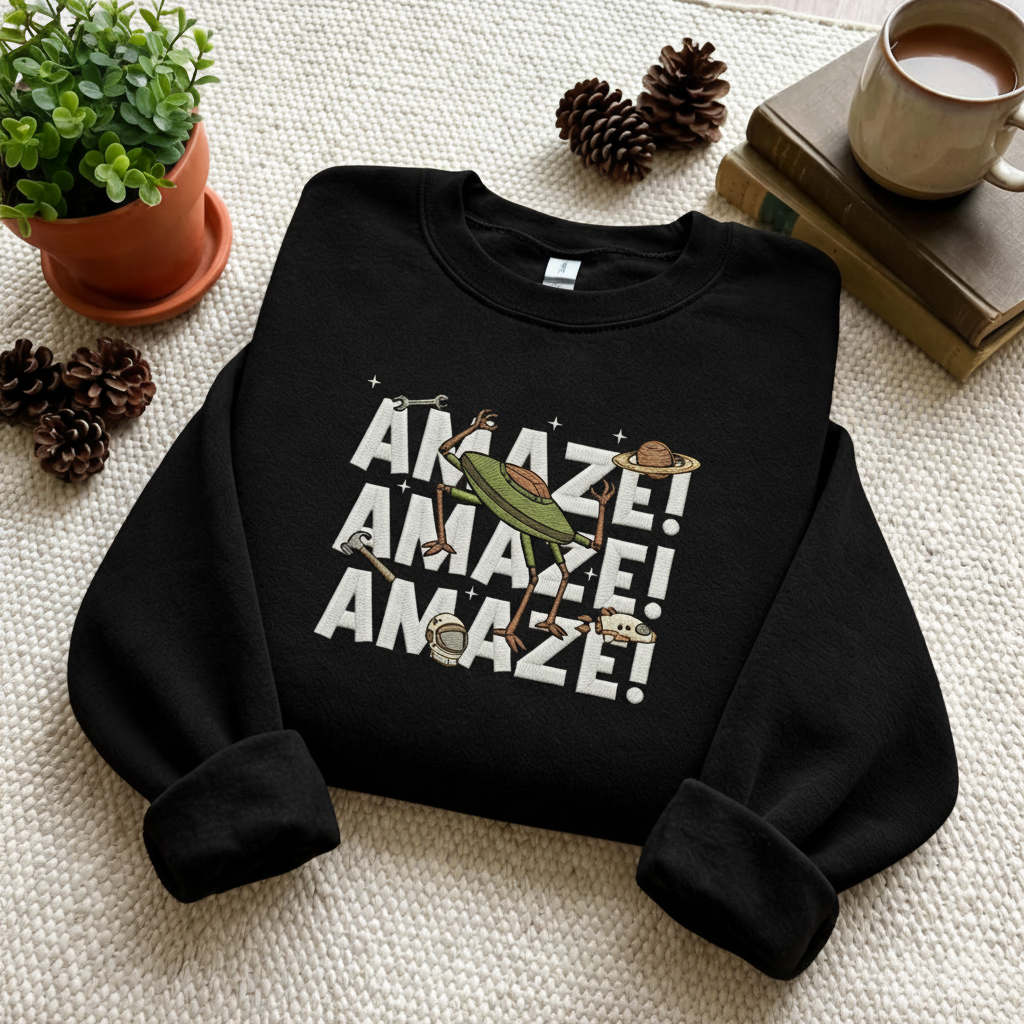 Embroidered Amaze Amaze Shirt, Project Hail Mary Rocky Inspired Sci Fi Shirt