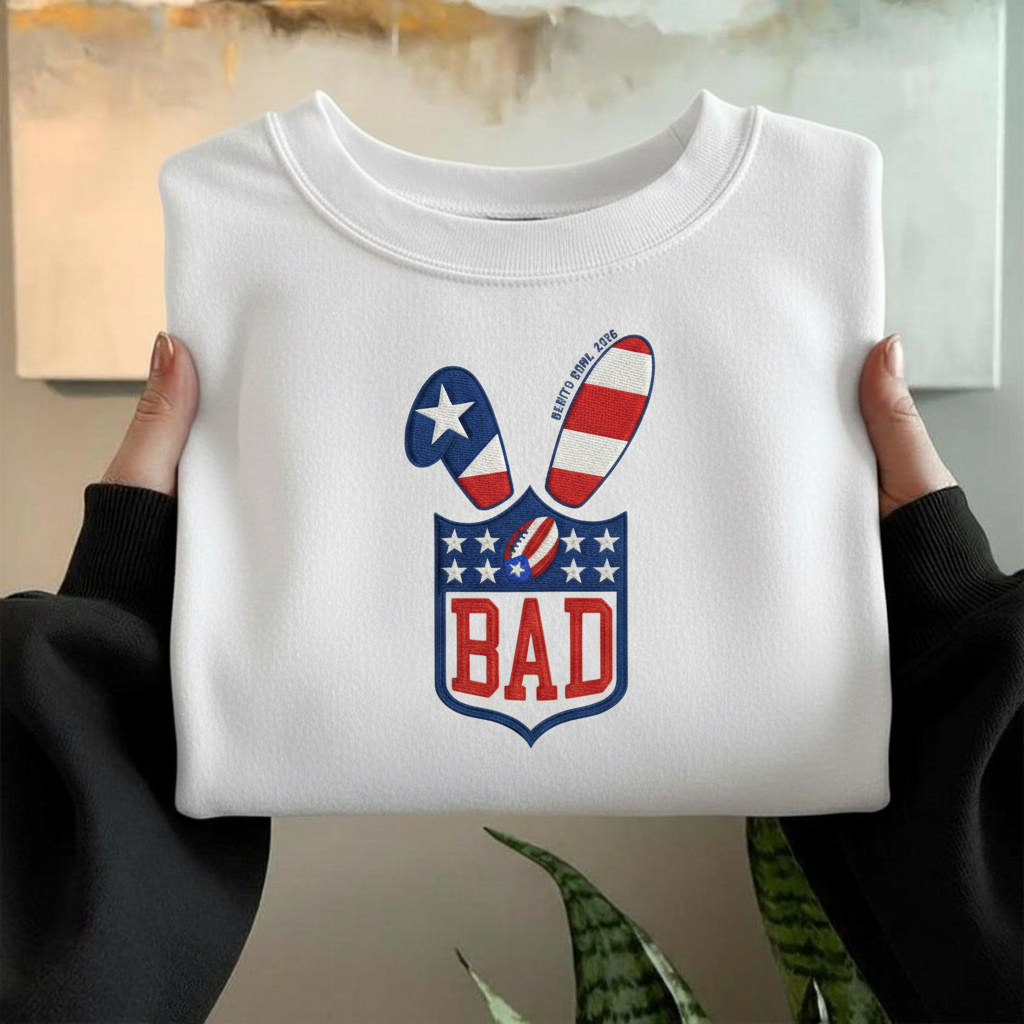 Benito Bowl Embroidered Sweatshirt – American Football Game Day Crewneck, Final Football Game Fan Shirt