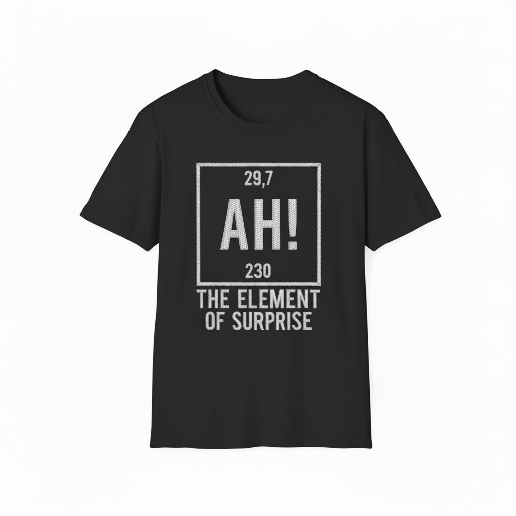 Embroidered Project Hail Mary AH! Element of Surprise Shirt, Ryland Grace Red T-Shirt, Chemistry Joke Tee, Sci-Fi Book Fan Gift