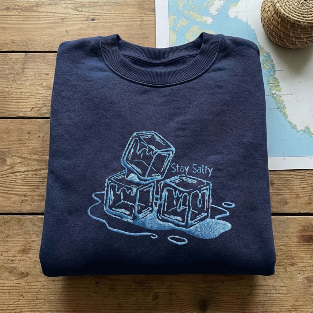 Embroidered Stay Salty Melt ICE Sweatshirt – ICE Resistance Shirt, Abolish ICE, Pro-Immigrant & Human Rights Apparel