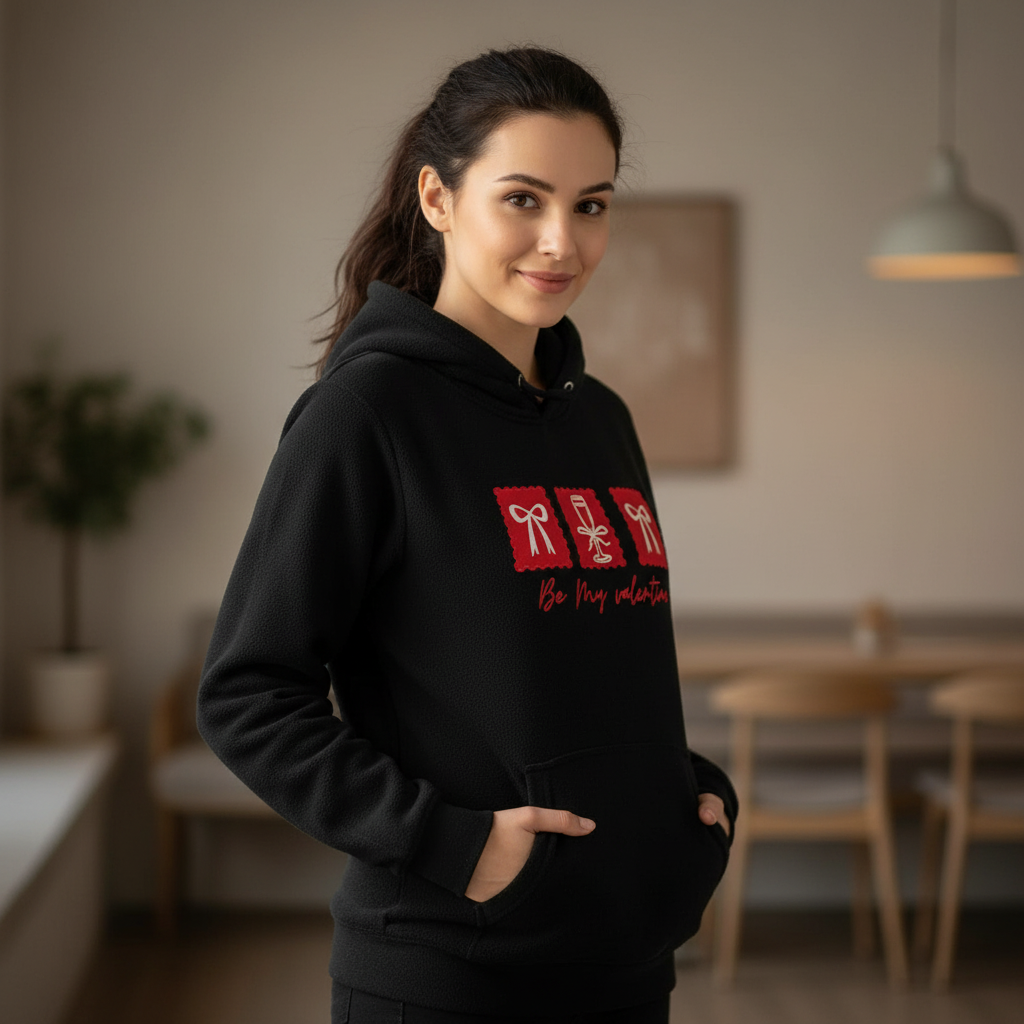 Be My Valentine Embroidery Sweatshirt, Hand Embroidered Valentine Crewneck, Cozy Romantic Gift