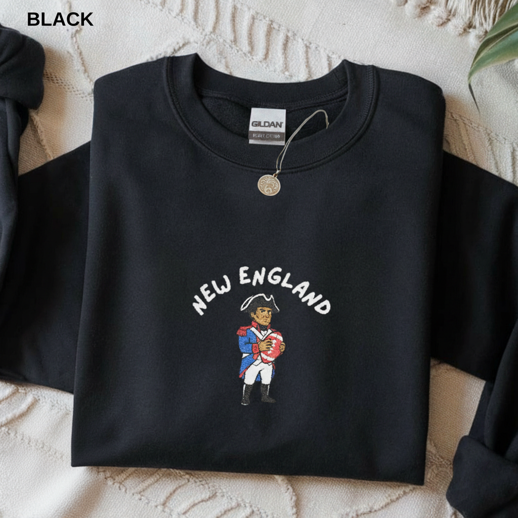 Embroidered New England Football Shirt – Vintage Game Day Sweatshirt | Unisex Sweater for Men & Women | Sports Fan Gift