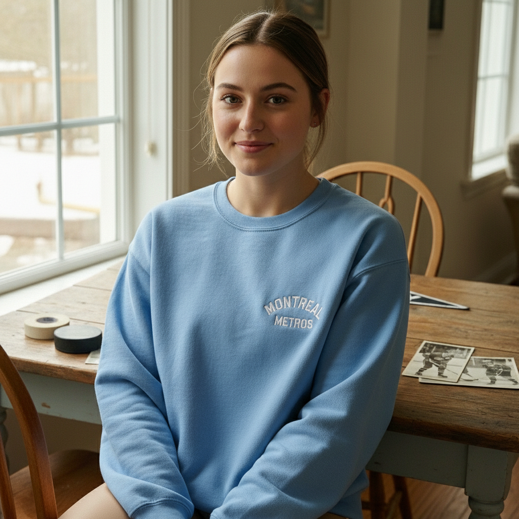 Embroidered Montreal Metros Sweatshirt  Hollander 24 Heated Rivalry Inspired Hockey Crewneck, LGBT Hockey Romance Fan Gift