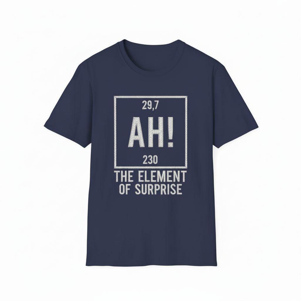 Embroidered Project Hail Mary AH! Element of Surprise Shirt, Ryland Grace Red T-Shirt, Chemistry Joke Tee, Sci-Fi Book Fan Gift