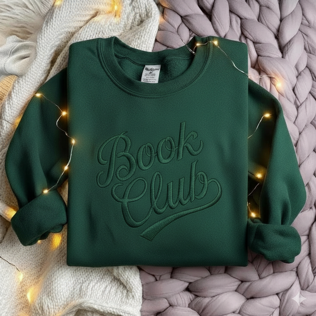 Customized Book Club Embroidered Sweatshirt, Bookworm Sweatshirt, Librarian Tee, Book Lover Shirt, Social Club Shirt, Teacher Sweatshirt
