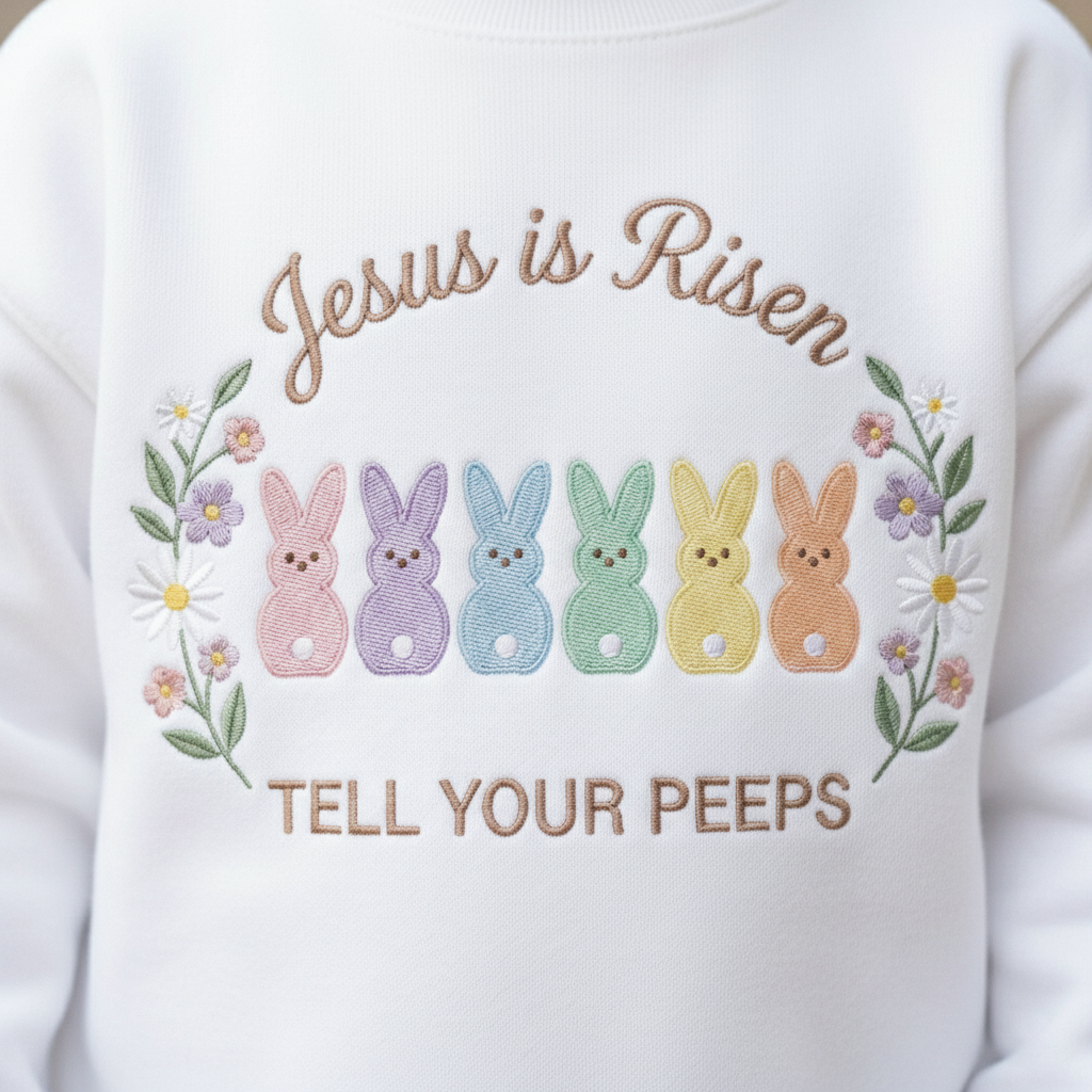 Jesus is Risen Tell Your Peeps Shirt, Easter Jesus shirt, Cute Bunny Easter Toddler shirt, Easter Girls Outfit