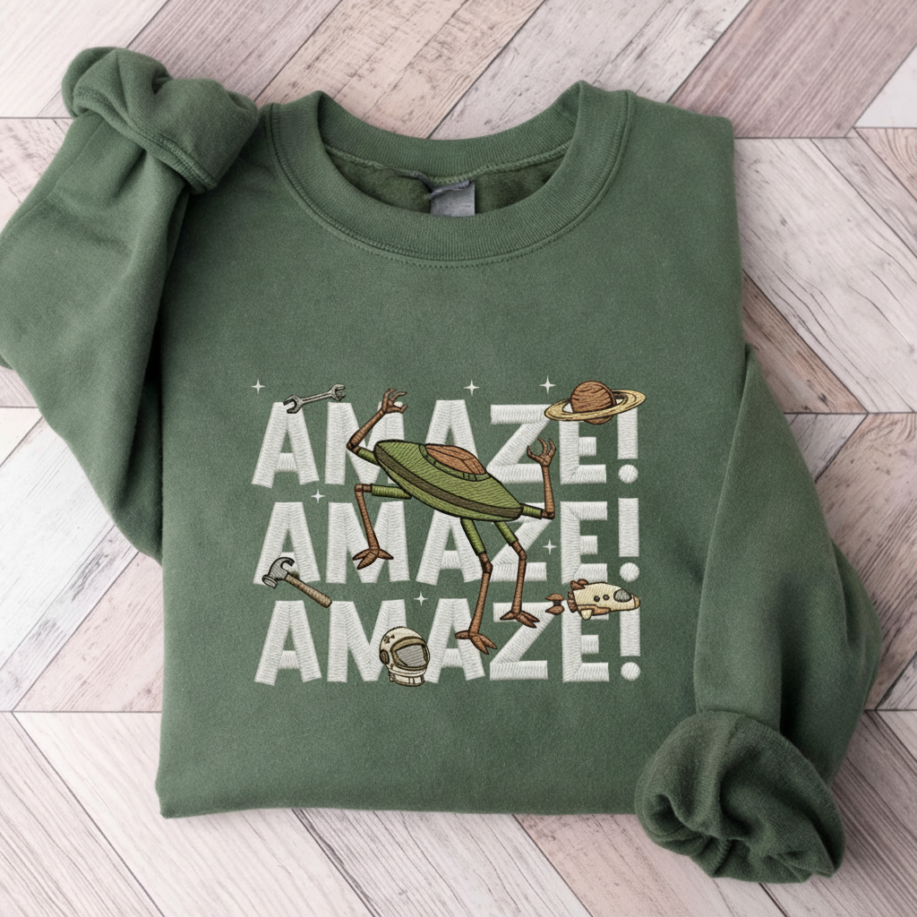 Embroidered Amaze Amaze Shirt, Project Hail Mary Rocky Inspired Sci Fi Shirt