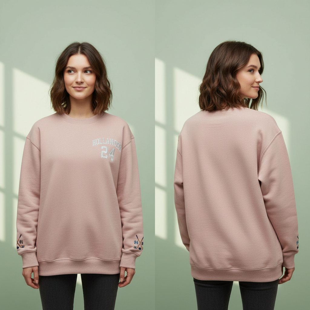 Embroidered Heated Rivalry Team Hollanov Sweatshirt – Hollander Rozanov 24 81 Hockey Romance, LGBT Hockey Fan Gift