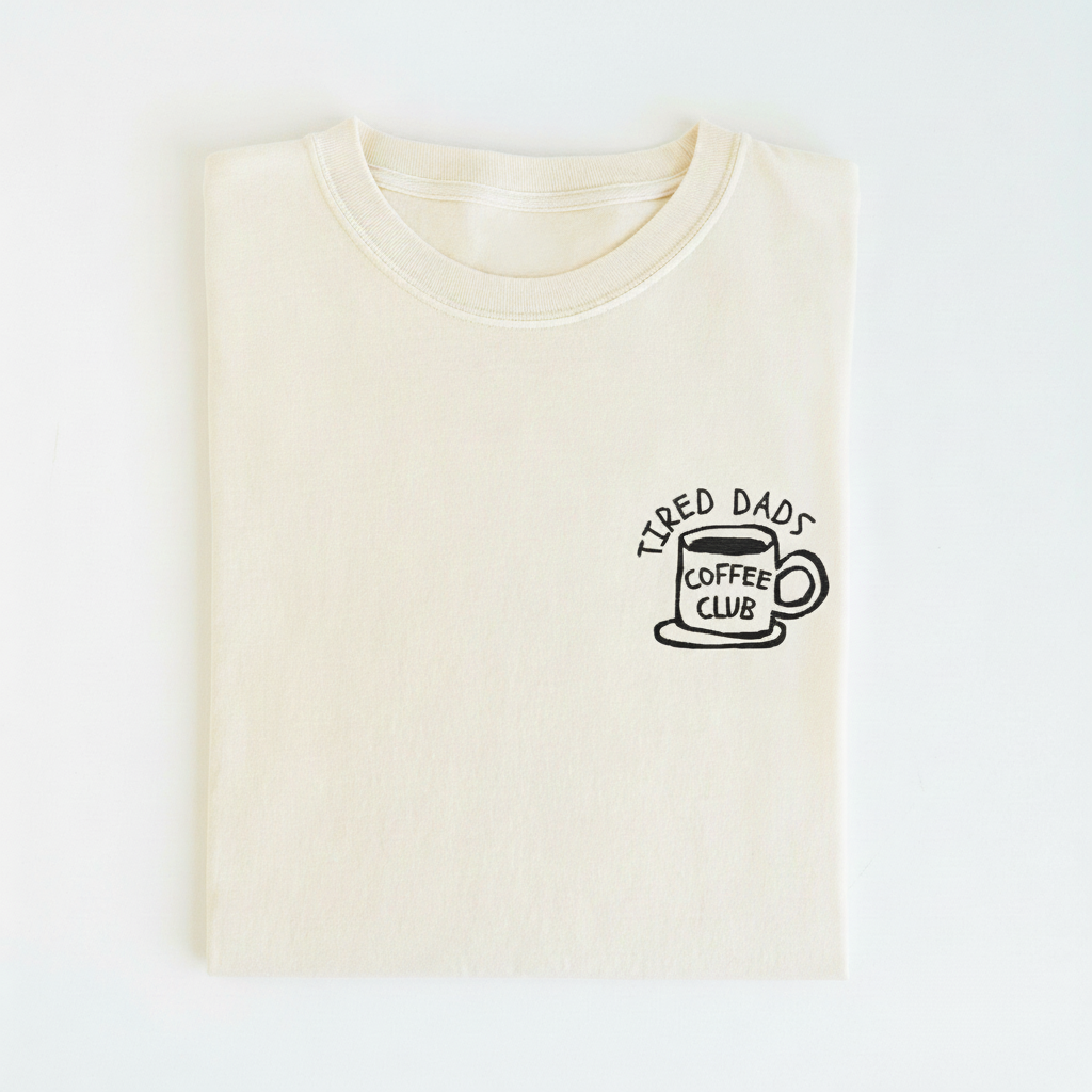 Embroidered Tired Dads Coffee Club Shirt, Funny Dad T-Shirt, New Dad Gift, Fathers Day Shirt, Coffee Lover Dad Tee, Relatable Humor Gift