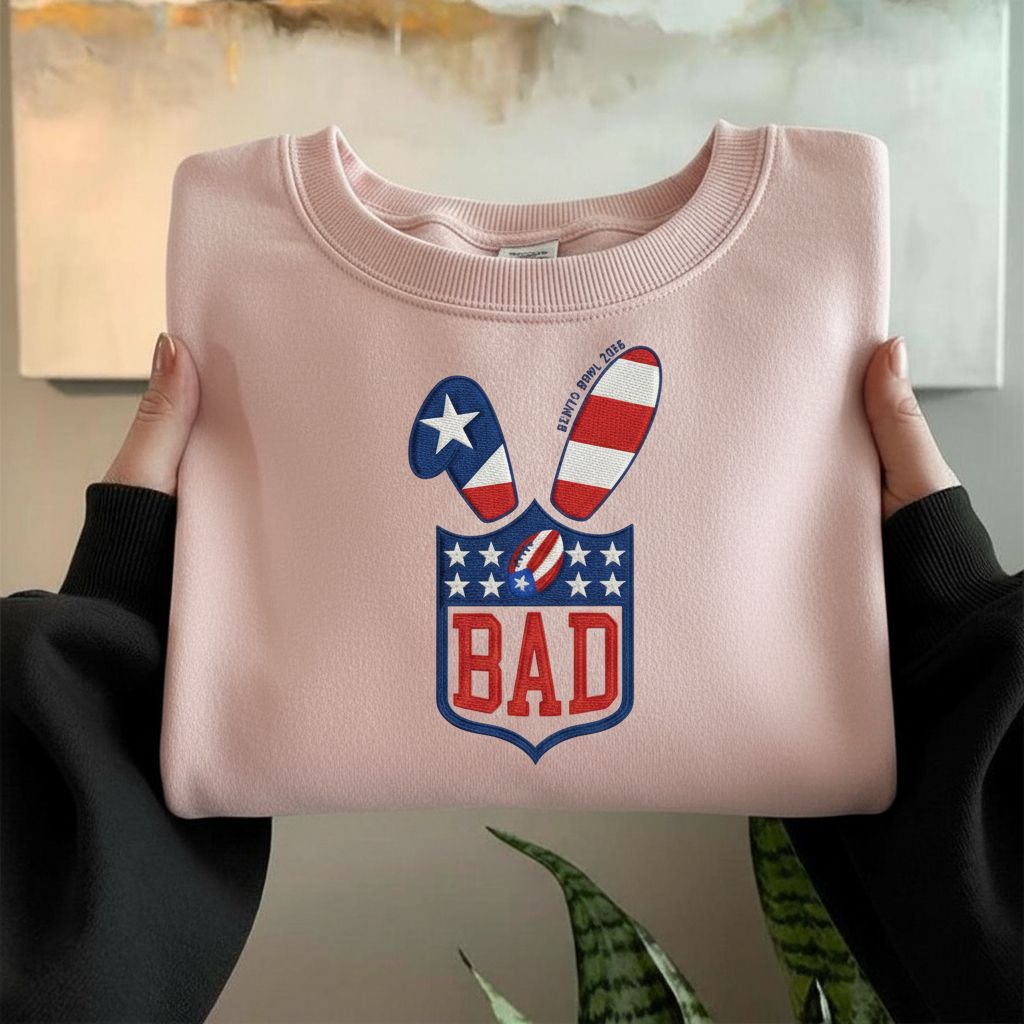 Benito Bowl Embroidered Sweatshirt – American Football Game Day Crewneck, Final Football Game Fan Shirt