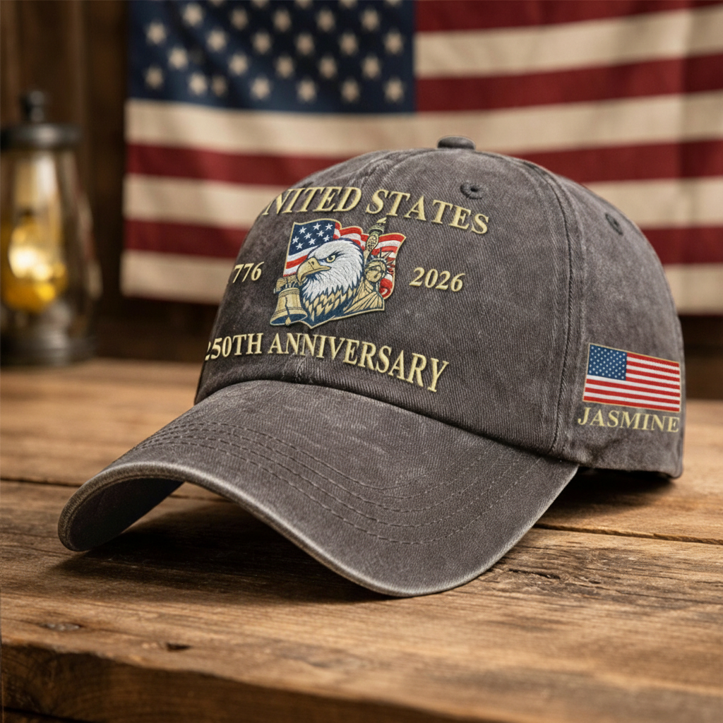 Embroidered 250th Anniversary Hat – Patriotic Eagle American 250th Hat, Independence Celebration Gift 1776–2026, Semiquincentennial Cap