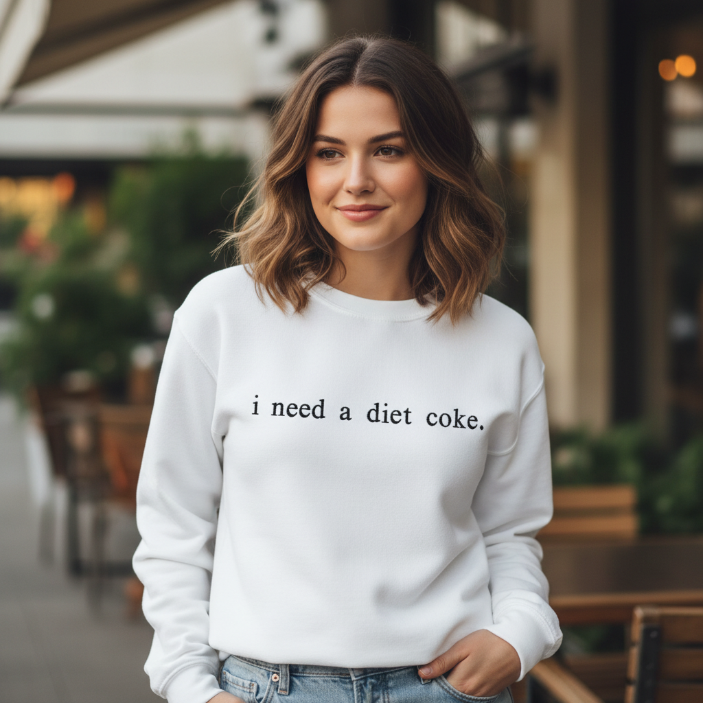 Personalized Embroidered Crewneck, Custom Text Sweatshirt, Minimal Custom Embroidery