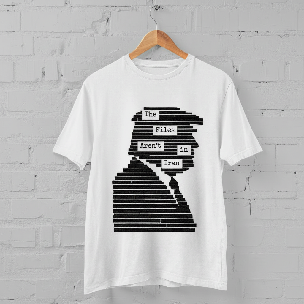 Embroidered The Files Aren’t in Iran Shirt, Epstein Files Meme Tee, Viral Political Humor Sweatshirt