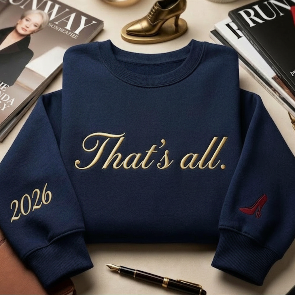 Embroidered That's All The Devil Wears Prada Shirt, Miranda Priestly Embroidery Sweatshirt, Fashion Movie Gift, Runway Magazine Apparel