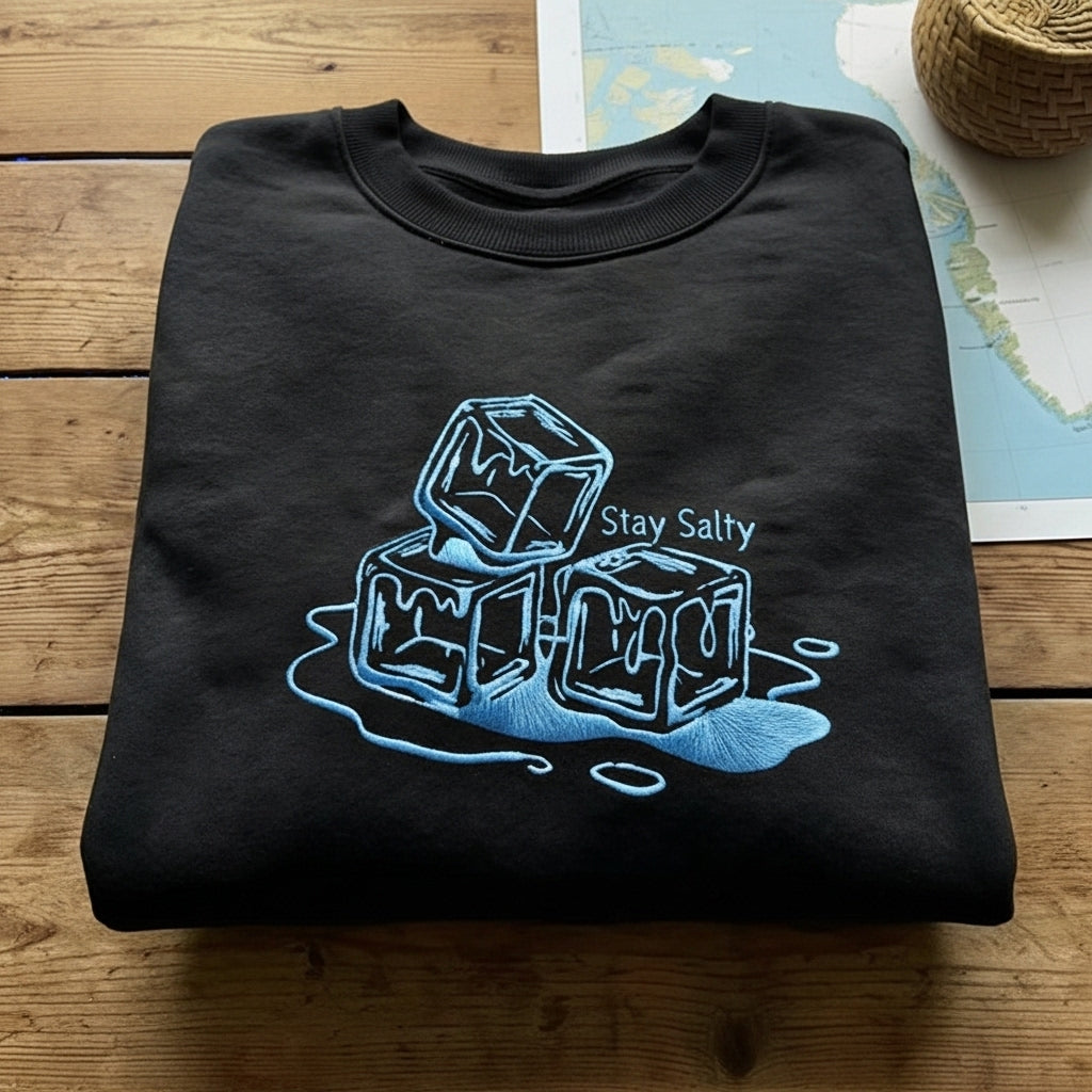 Embroidered Stay Salty Melt ICE Sweatshirt – ICE Resistance Shirt, Abolish ICE, Pro-Immigrant & Human Rights Apparel