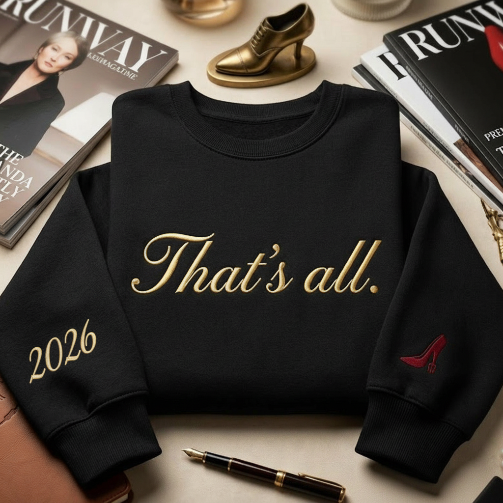Embroidered That's All The Devil Wears Prada Shirt, Miranda Priestly Embroidery Sweatshirt, Fashion Movie Gift, Runway Magazine Apparel