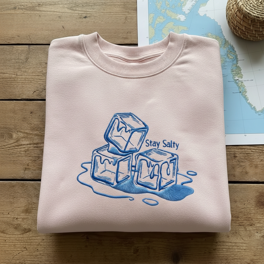 Embroidered Stay Salty Melt ICE Sweatshirt – ICE Resistance Shirt, Abolish ICE, Pro-Immigrant & Human Rights Apparel