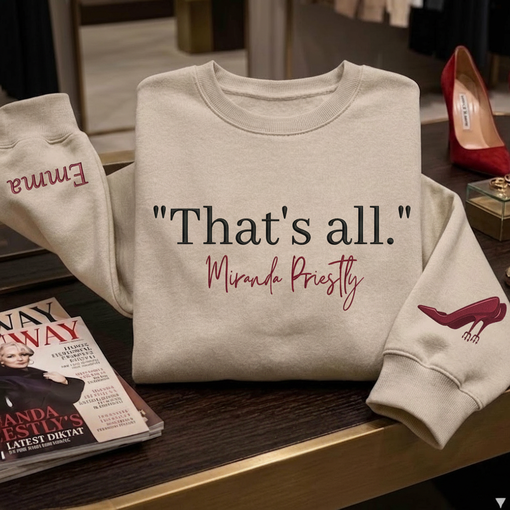 That's All The Devil Wears Prada Embroidered Shirt, Miranda Priestly Embroidery Sweatshirt, Fashion Movie Gift, Runway Magazine Apparel