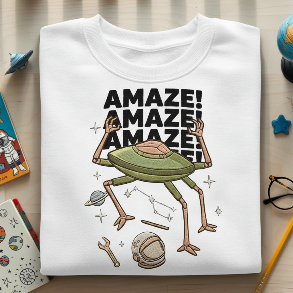 Embroidered Rocky Amaze Amaze Amaze Shirt, Jazz Hands Shirt, Funny Space Quote Shirt, Retro Alien Tee, Sci Fi Lovers Gift