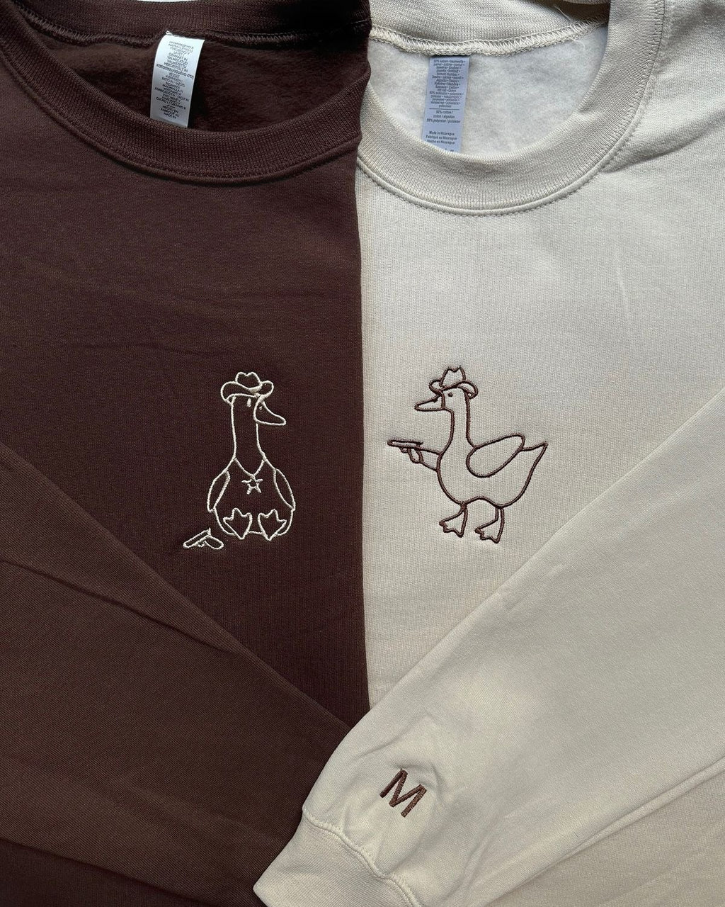 Animal Couple Embroidered Sweater Collection, Matching Couple Sweatshirt, Cute Animal Lovers Outfit, Personalized Gift